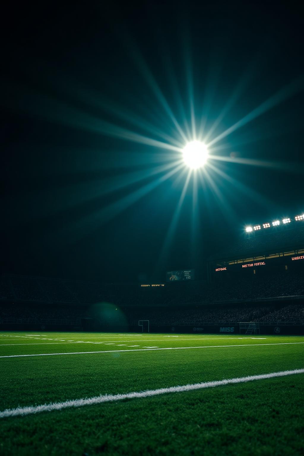 Football stadium under the lights at night